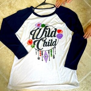 Boutique top, soft, long sleeve, “wild child”